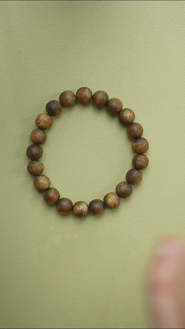 手串沉香9mm圆珠单圈绿奇楠沉香