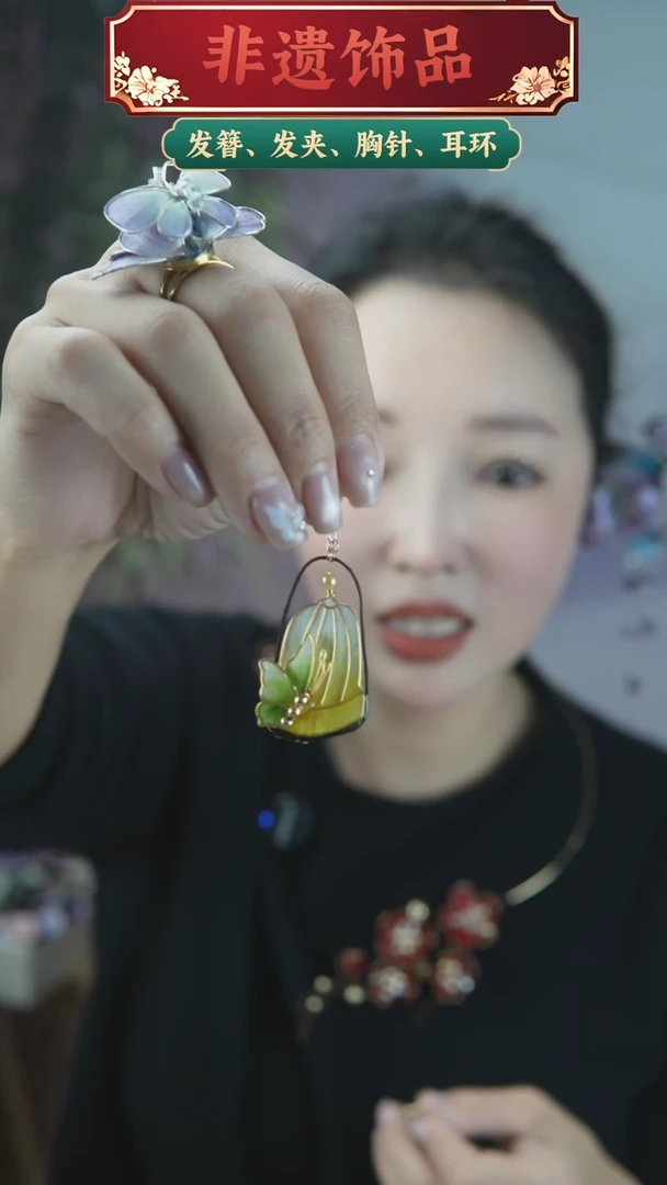 非金属木质鸟笼耳环单只