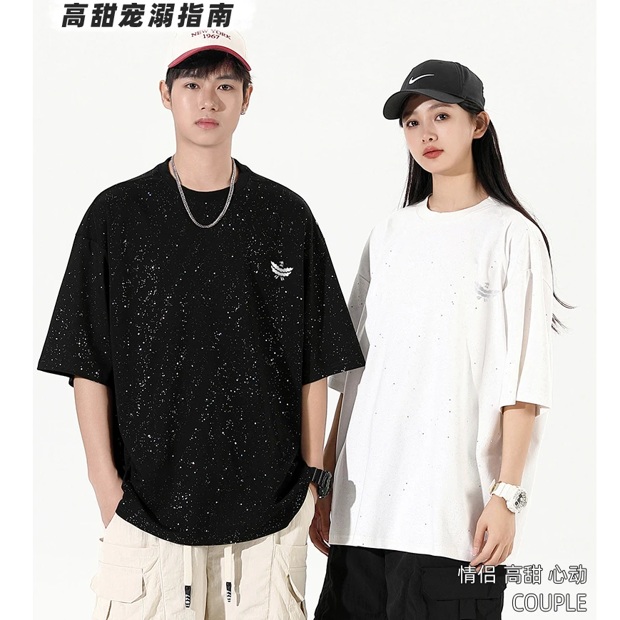 【郭哥专属】AMNRHK 男女同款满天星时尚纯棉T恤