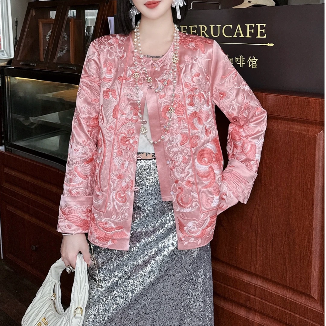 南油高货重磅醋酸2025年新中式开衫外套气质重工满绣国风上衣唐装