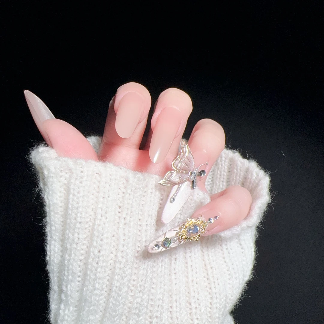 【蝶妃嬛嬛甲-12指专拍】纯手工长款穿戴甲猫眼