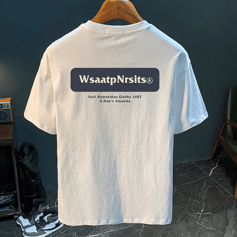 2025新款网红爆款夏季短袖T恤男纯棉圆领半袖潮流休闲百搭废土风