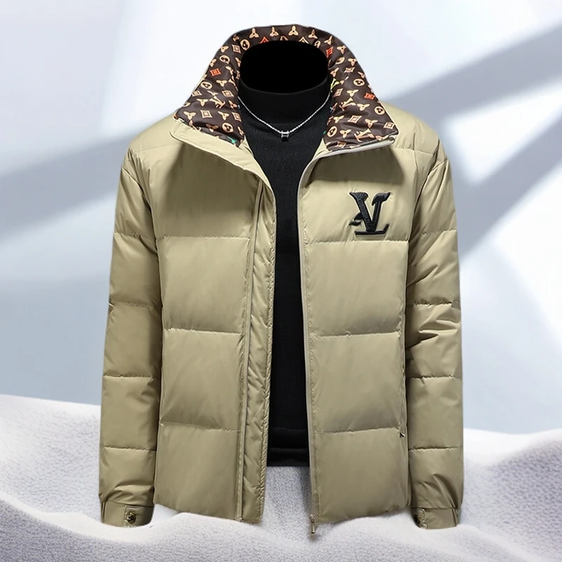 宾斯洛特时尚休闲冬季新款白鸭绒羽绒服男加厚外套潮牌时尚短款潮