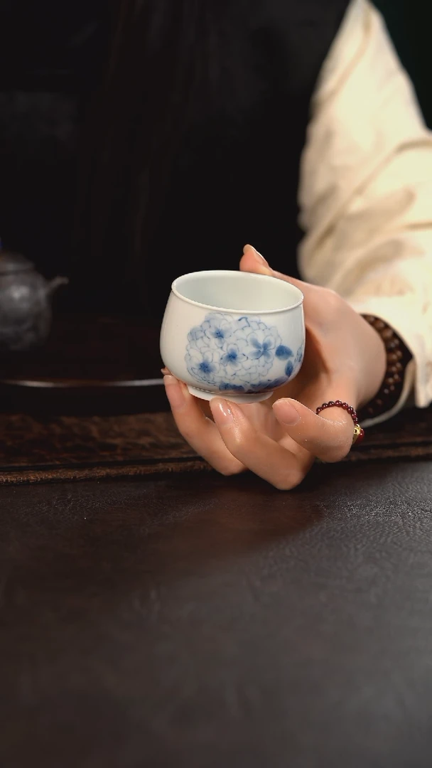 【闪购商品】杯HLX陶瓷绣球花钵钵杯