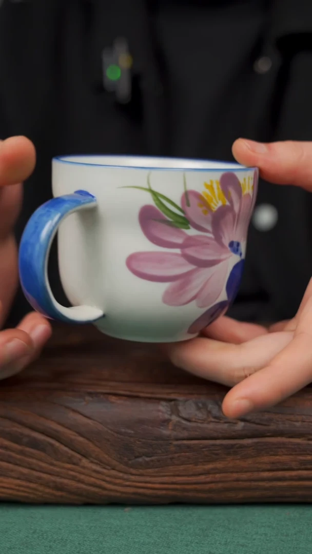 【闪购商品】瓷片80寻一缕瓷香杯釉下手工手绘瓷器