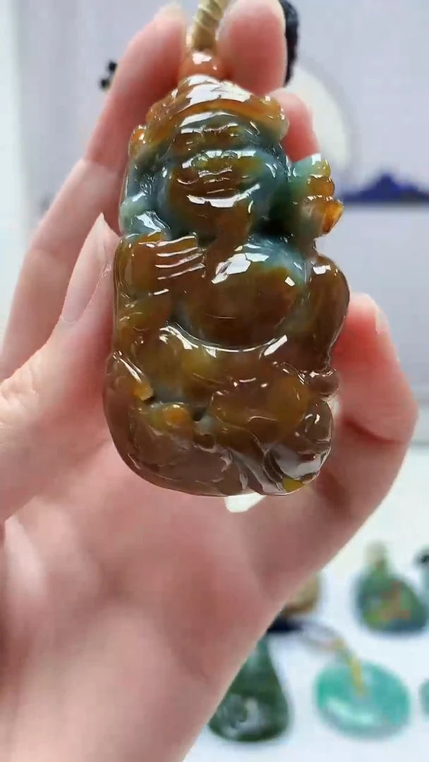 定制翡翠未镶嵌4898zm-毛货挂件172财神