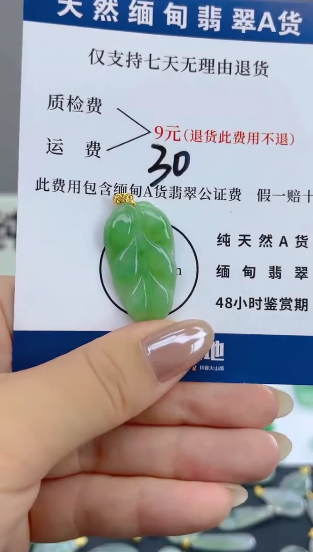 颈饰18K金镶嵌翡翠天然A货翡翠