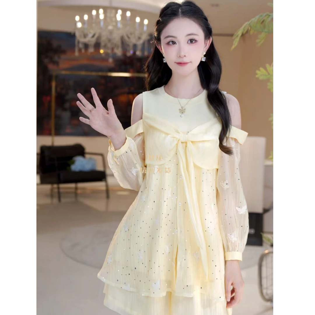 【北栀】【星蝶】重工亮片绑带长裤短裤套装814886+814885+814887