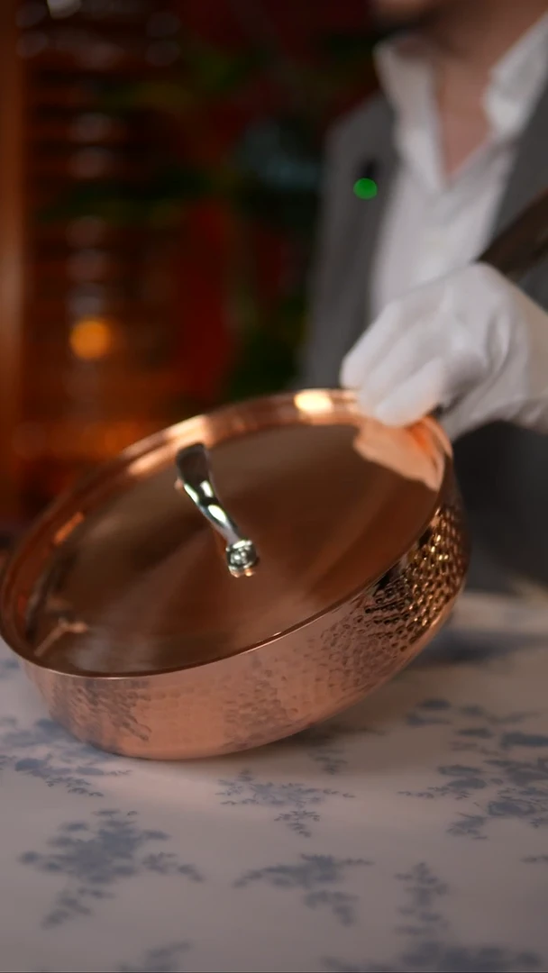 18-10不锈钢紫铜煎锅26CM带盖