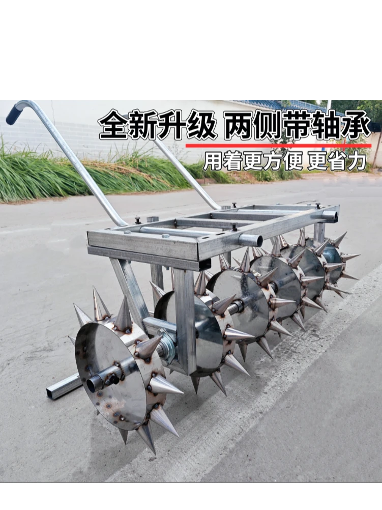 种蒜打孔机 手拉式大蒜种植打眼机精准播种打孔神器不锈钢齿滚轮