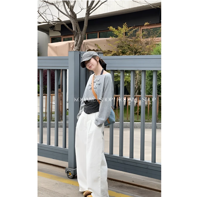 【潘多拉】春夏新款气质休闲百搭露肩宽松T恤+挂脖吊带两件套