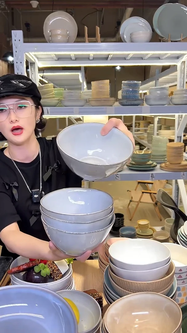 瓷202外贸尾货高温釉下彩陶瓷餐具默认微瑕