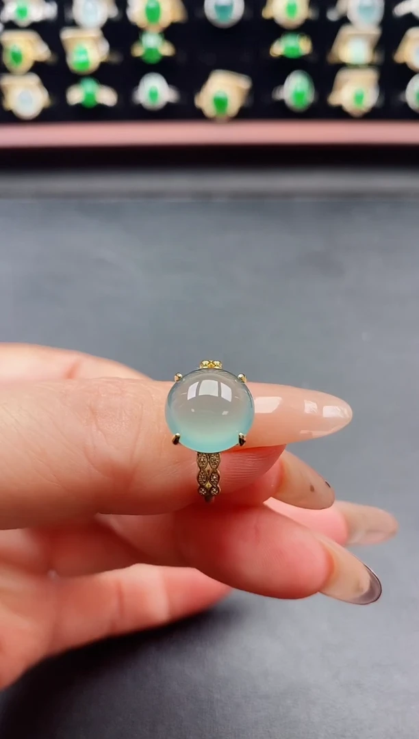 银S925镶嵌戒指翡翠1