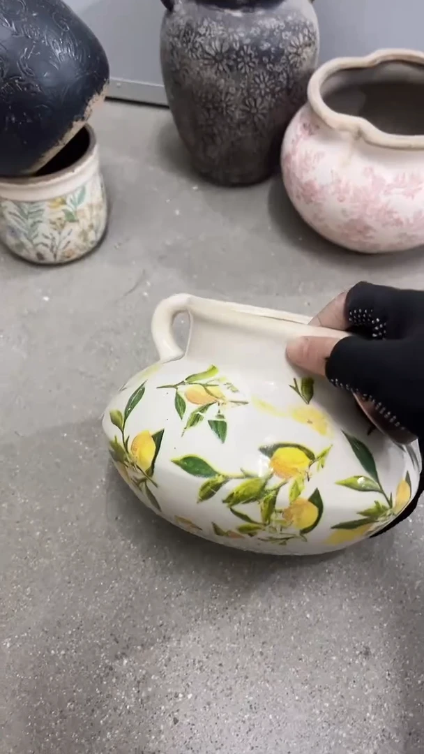 【闪购商品】陶瓷花盆高13.5CM内口10.5CM