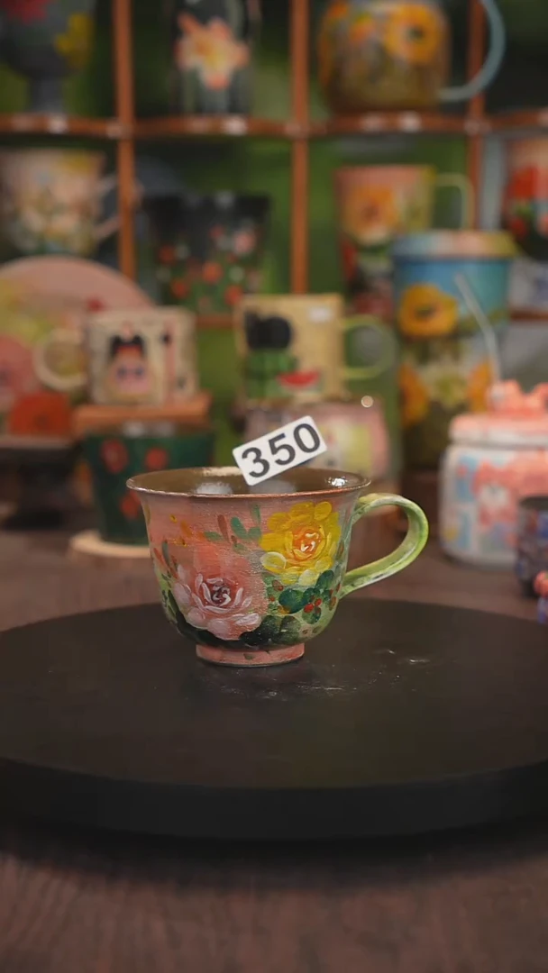 紫砂油画釉下彩手绘350