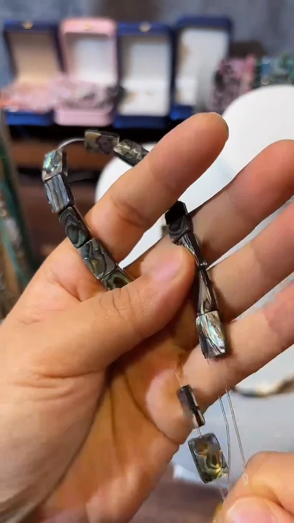 合金玛瑙/玉髓珠宝奇石鲍鱼贝卡8*12      4个