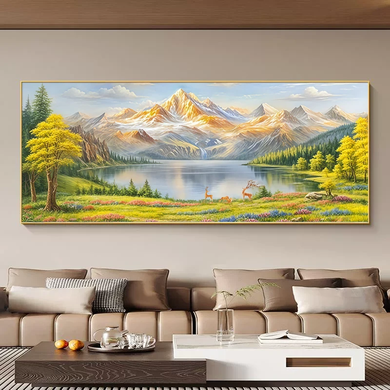 DH007聚宝盆晶瓷镶钻画沙发背景墙装饰画客厅挂画大气挂画