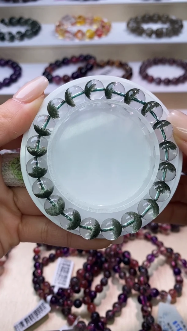 【闪购商品】水晶手链未镶嵌聚宝盆绿幽灵9m+