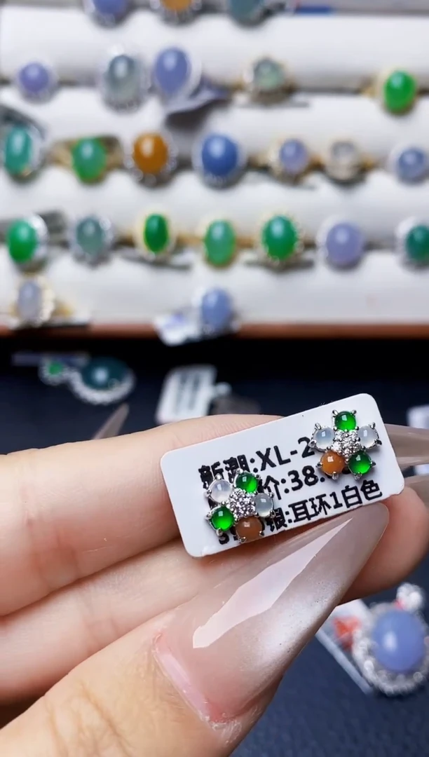 银S925镶嵌戒指翡翠3755