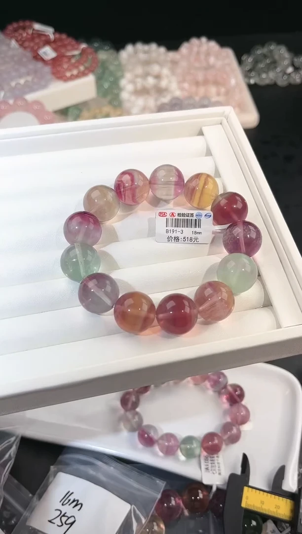 手链未镶嵌萤石多样性发一彩萤石18mm