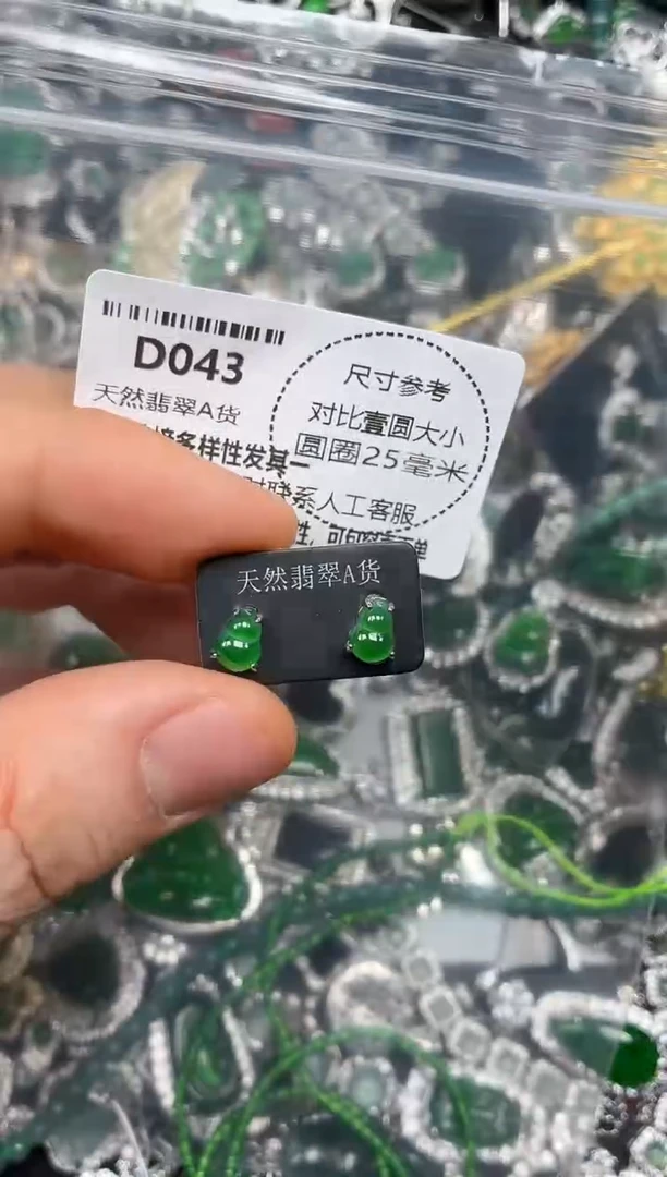 颈饰未镶嵌翡翠D043耳钉