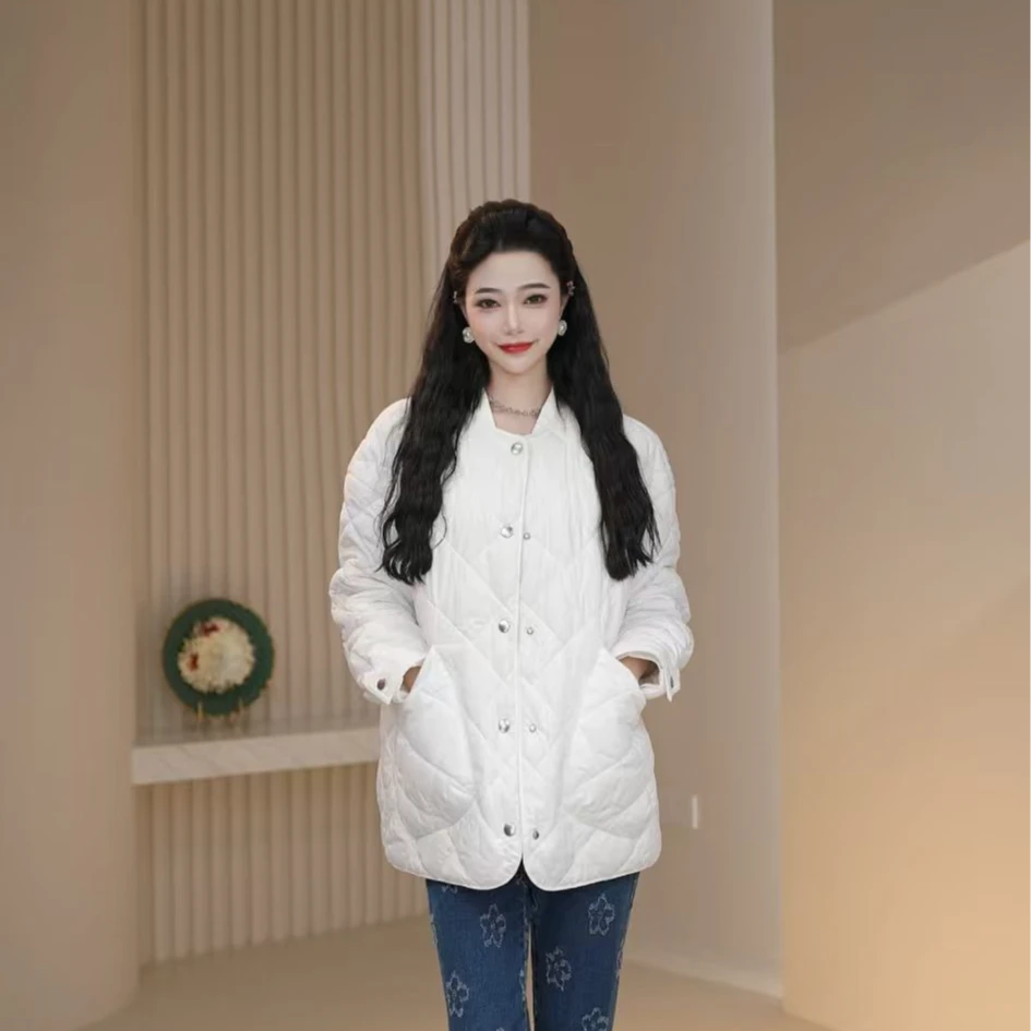 AMASS/阿玛施新雪丽韩版菱格棉服 5400730 加厚秋冬宽松时尚保暖