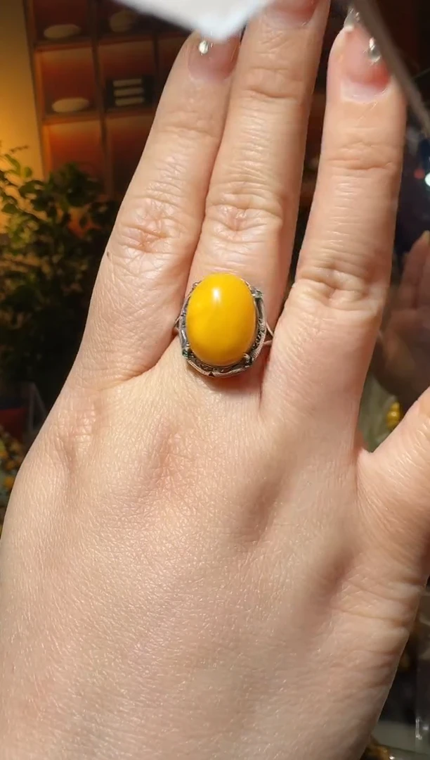 蜜蜡颈饰银S925镶嵌5476天然蜜蜡珠宝奇石全都保真