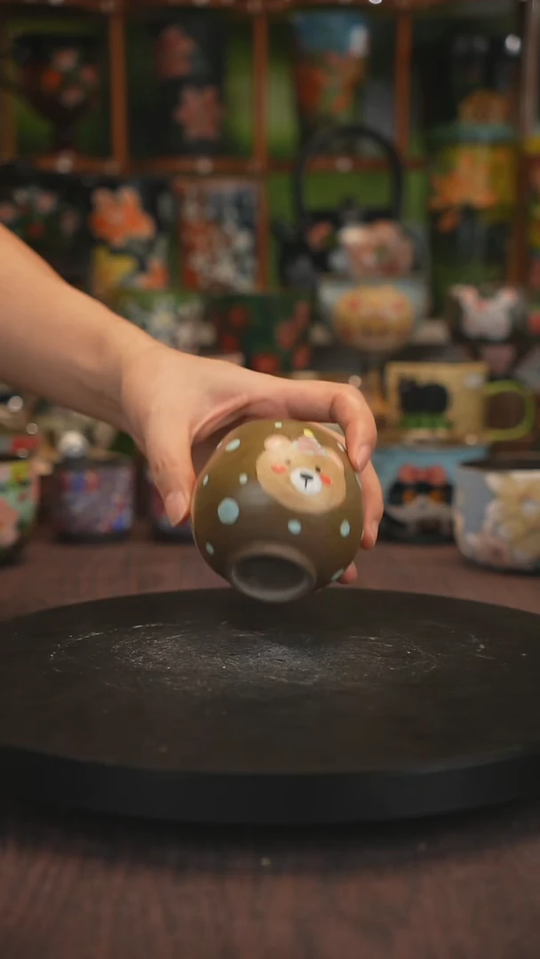 紫砂油画手绘釉下彩
