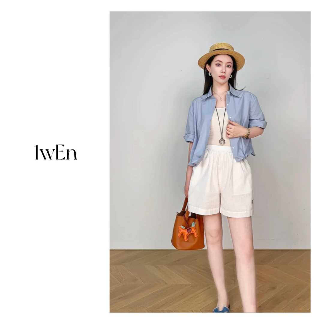 杰瑞【拉夫短裤】夏季2025女款短裤宽松显瘦松紧腰阔腿裤休闲