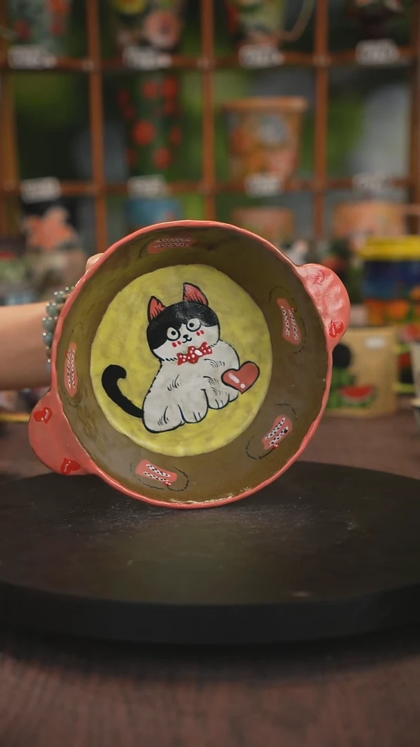 紫砂油画手绘釉下彩