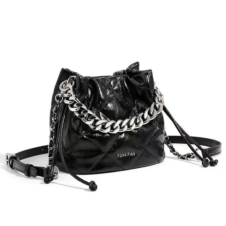 FOSSFISS2024新款萎格小香风时尚潮流手提单肩斜挎福袋水桶包