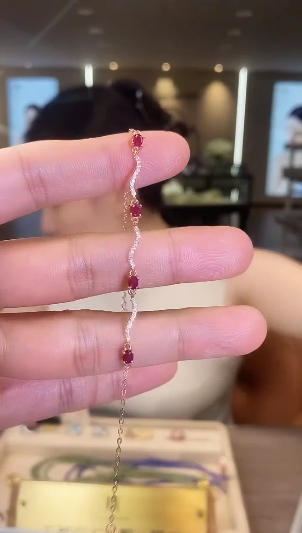 手链银S925镶嵌红宝石09
