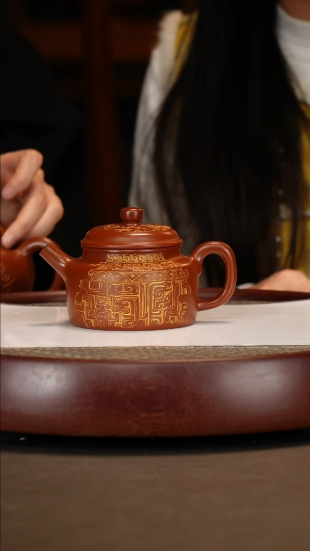 【闪购商品】紫砂茶壶龙山朱砂德钟+少云230c+歌窑九件套
