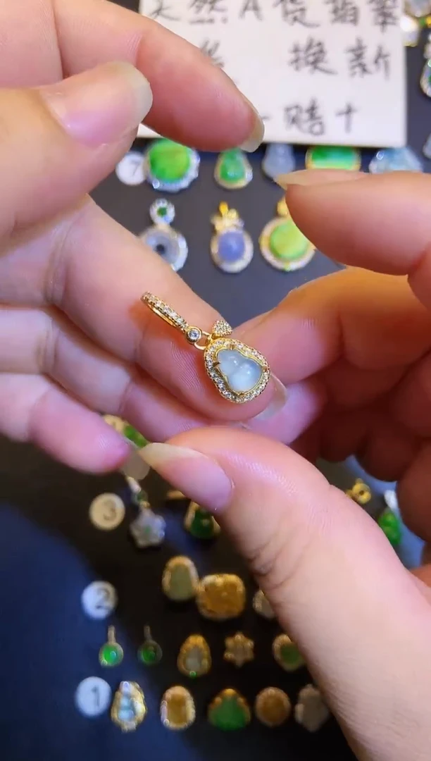 吊坠(不含链)银S925镶嵌翡翠1