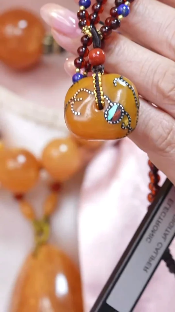 蜜蜡颈饰未镶嵌7316天然蜜蜡珠宝奇石云端妖孽全部保真