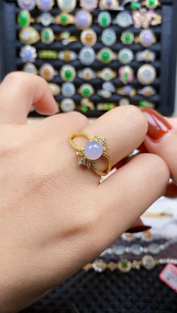 银S925镶嵌戒指翡翠342