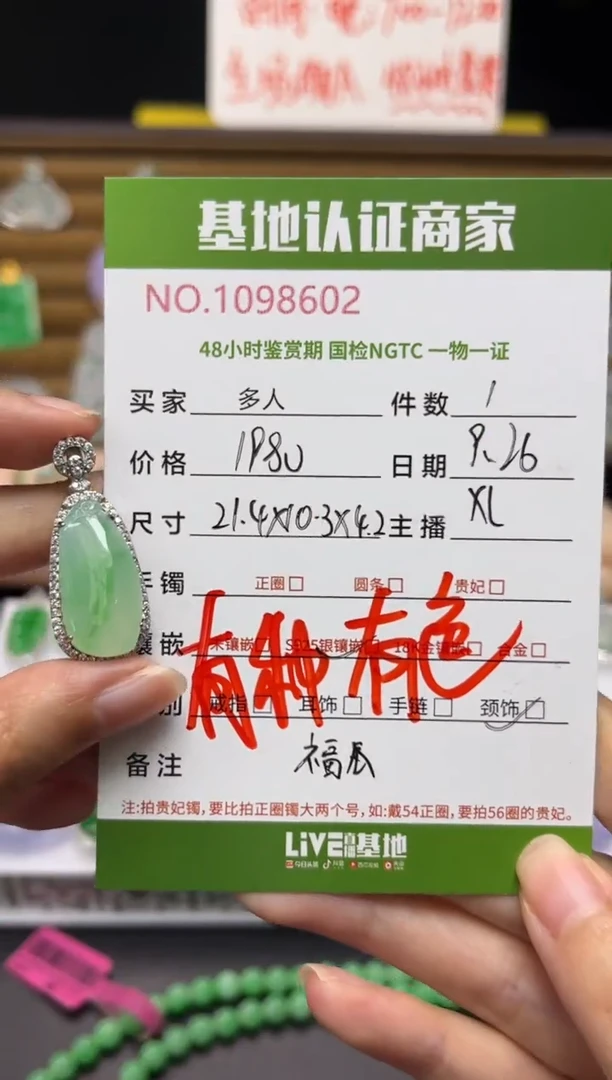 吊坠(不含链)银S925镶嵌翡翠多人