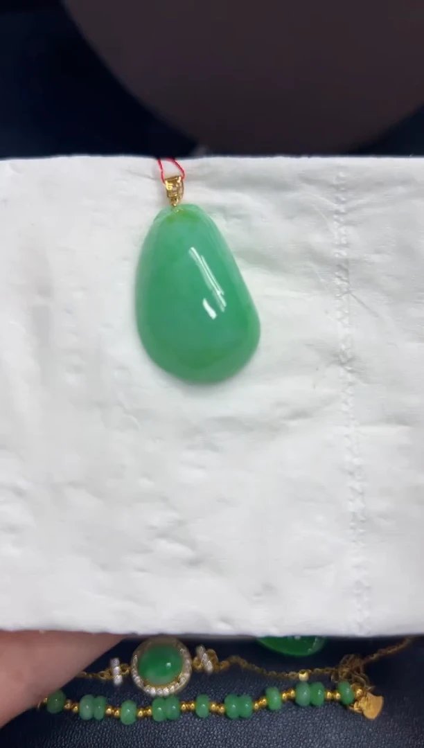 【闪购商品】翡翠颈饰18K金镶嵌Y缅料A货/支持复检/一件