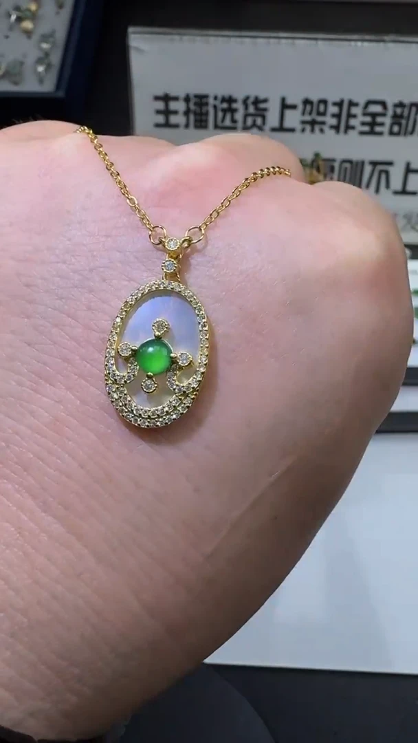 【闪购商品】定制翡翠银S925镶嵌00059610