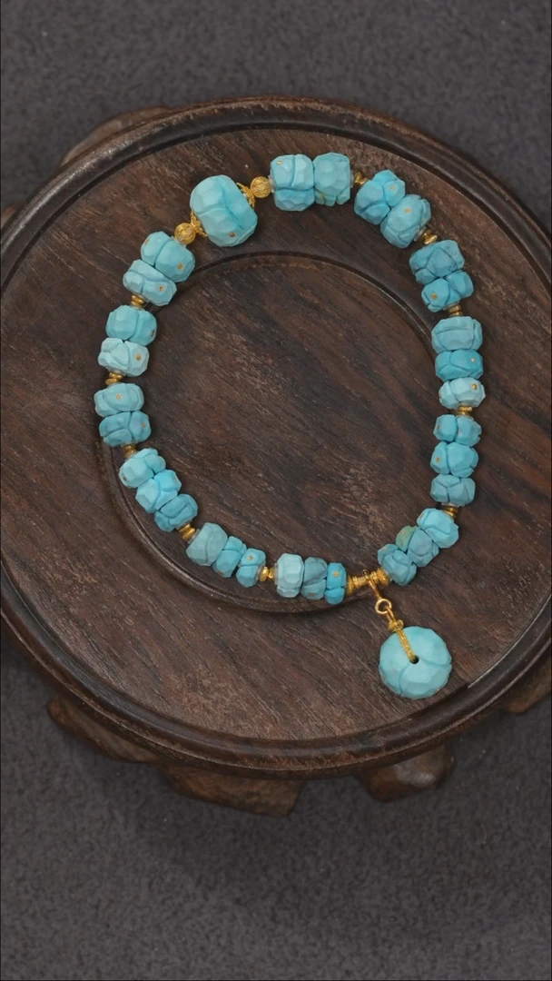 【闪购商品】绿松石手链18K金镶嵌1