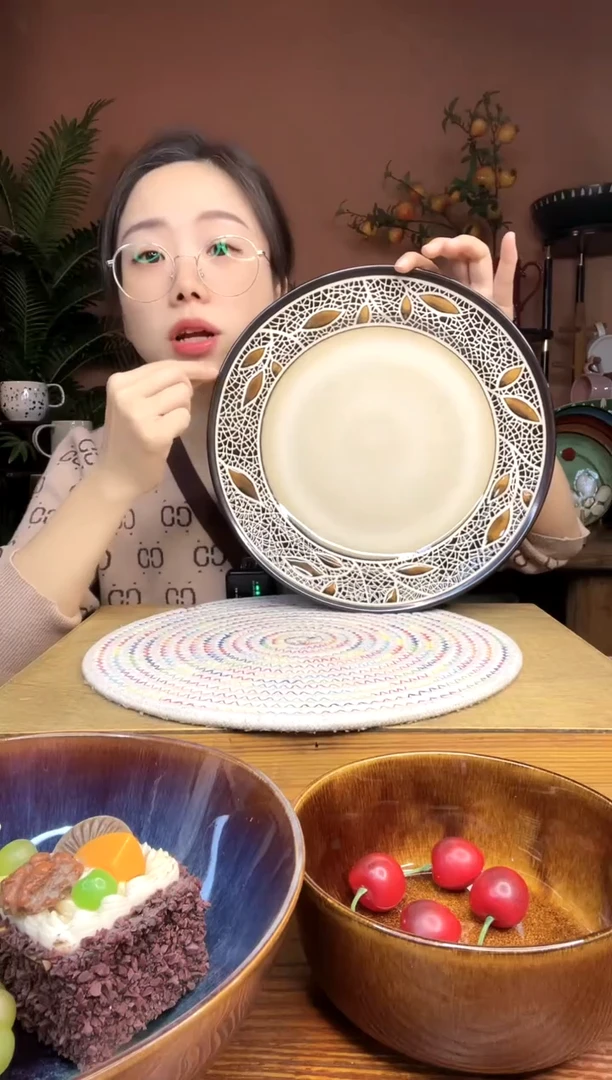 陶瓷11.5英寸树叶大盘子 1件装  微瑕疵