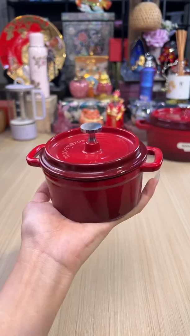 【年终福利】86珐琅锅10cm/双红内米白