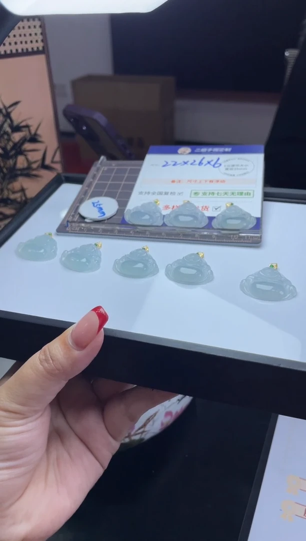 【闪购商品】翡翠挂件18K金镶嵌高货佛公FL65@CP多样性发其一配绳