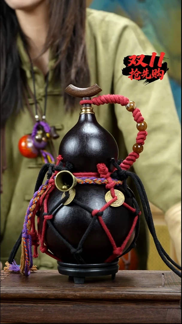 YX051复古网兜款天然酒葫芦