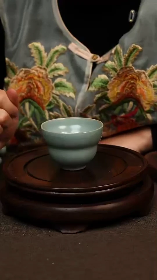 瓷片天青色葫芦杯100ml微瑕不带礼盒