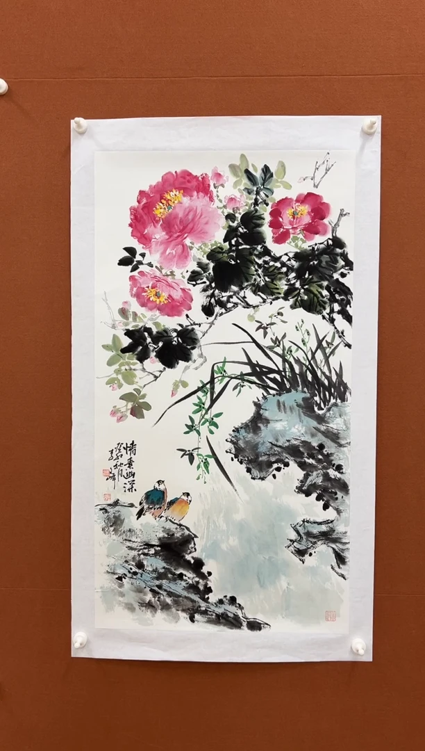 国画李文峰三尺整张花鸟