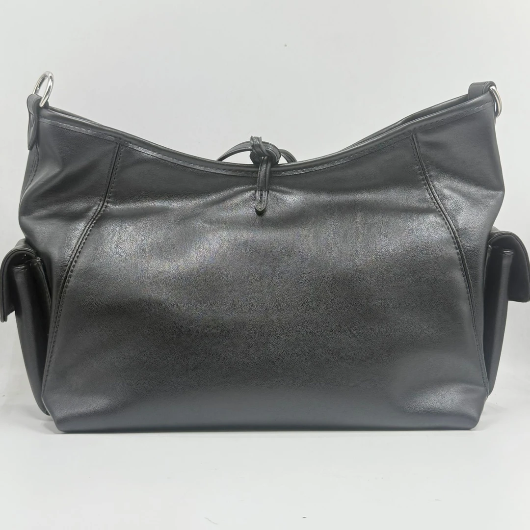 LQ-WITH-QUEEN真皮女包腋下饺子大黑色 0240