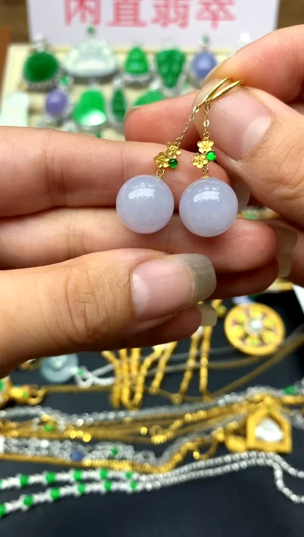 18K金镶嵌翡翠耳饰401-中国好珍宝