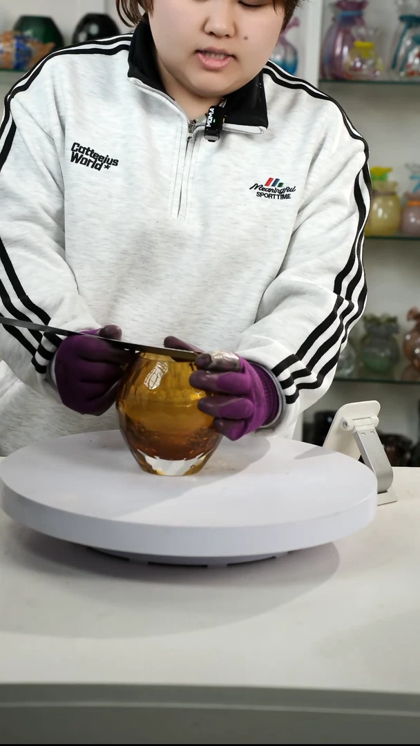 【闪购商品】琉璃【弘扬】高15轻奢琉璃花器微瑕福利