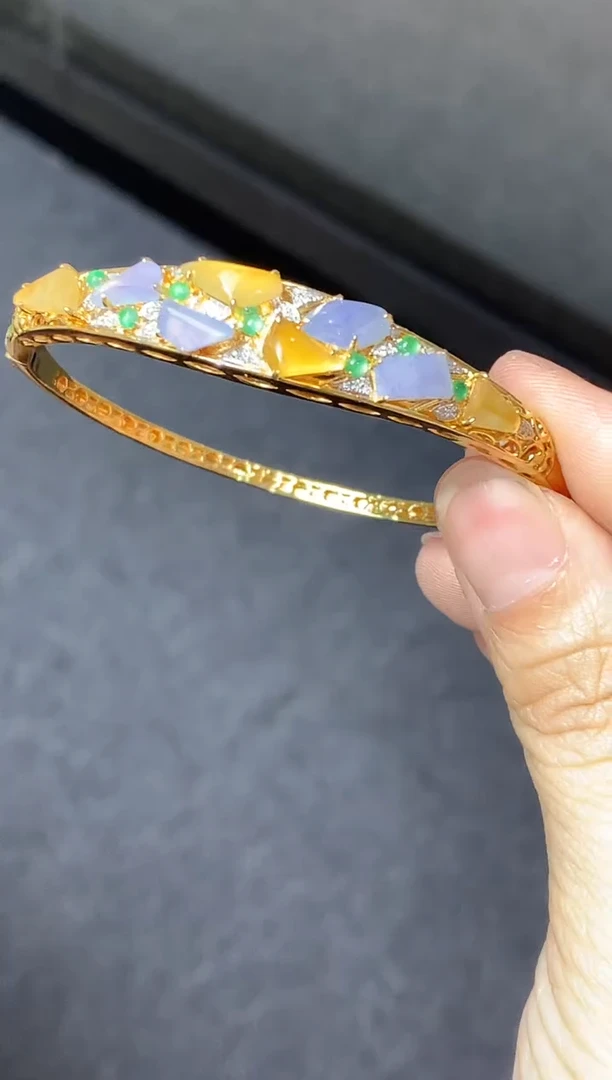 18K金镶嵌手镯翡翠716中国好珍宝